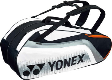 【ラッキーシール対象】Yonex（ヨネックス）テニスバッグ（テニス用ラケットバッグ） TOURNAMENT SERIES ラケットバック6 リュック付き（ラケット6本用）BAG1812Rブラック/ホワイト