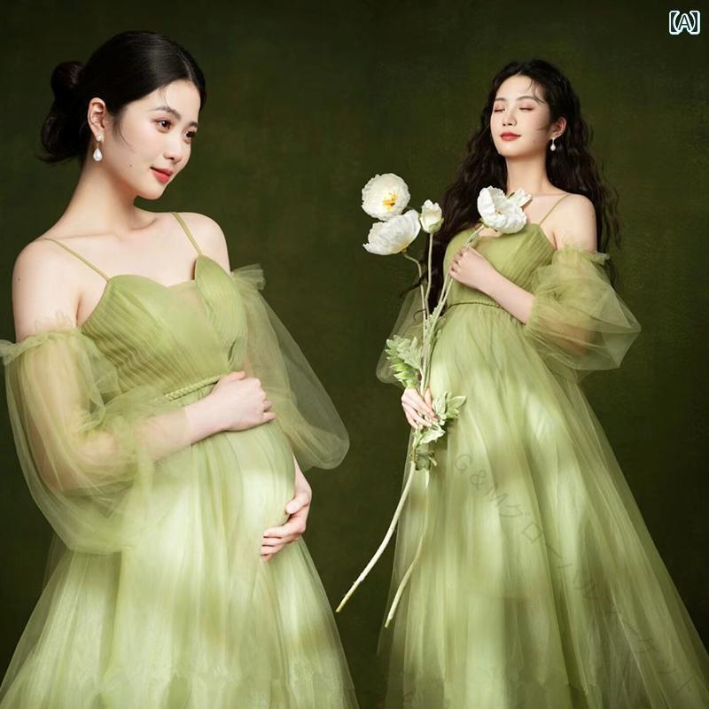 マタニティ フォト ドレス 写真 服 スタジオ 妊娠中 ママ お腹 アート 撮影 衣装 レトロ 豪華 セクシー 綺麗 フリーサイズ トップス スカート ワンピース ジャケット 下着 ルームウェア フォーマル 緑 白 黒 多彩カラー展開で快適な着心地の高品質マタニティウェア
