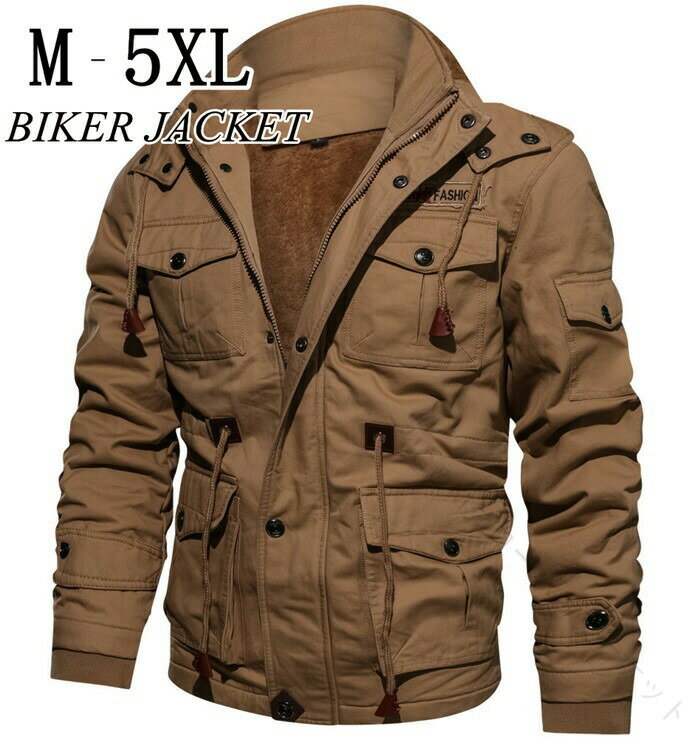 ジャケット メンズ フライトジャケット アウター ライダース バイク用 ライダースジャケット カジュアル 暖かい 防寒 裏起毛 フード付き アウトドア 大きいサイズ 父の日ギフトに最適な耐久性抜群のメンズアウター(2)