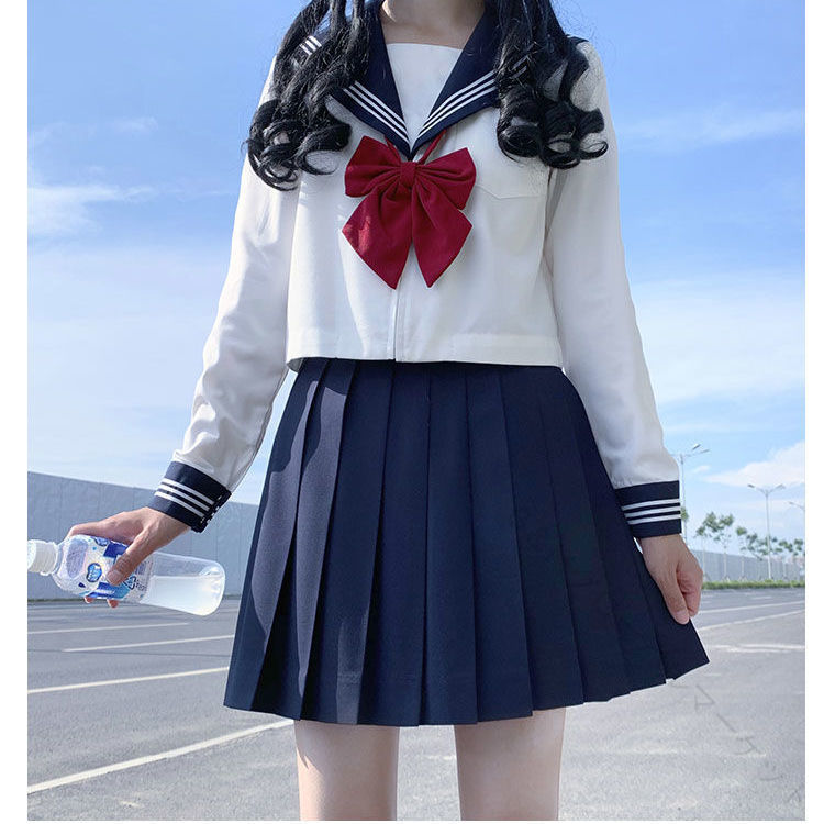 女子高校 学生服 セーラー服 3点セット 制服 コスプレ コスチューム 定番 日常用 可愛い おしゃれ 人気 学園祭 制服セット 学生服 女子高生 制服 高校生制服 学生服 女子高校生 JK制服 衣装 仮装 ハロウィン かわいいデザインで人気の定番制服セット