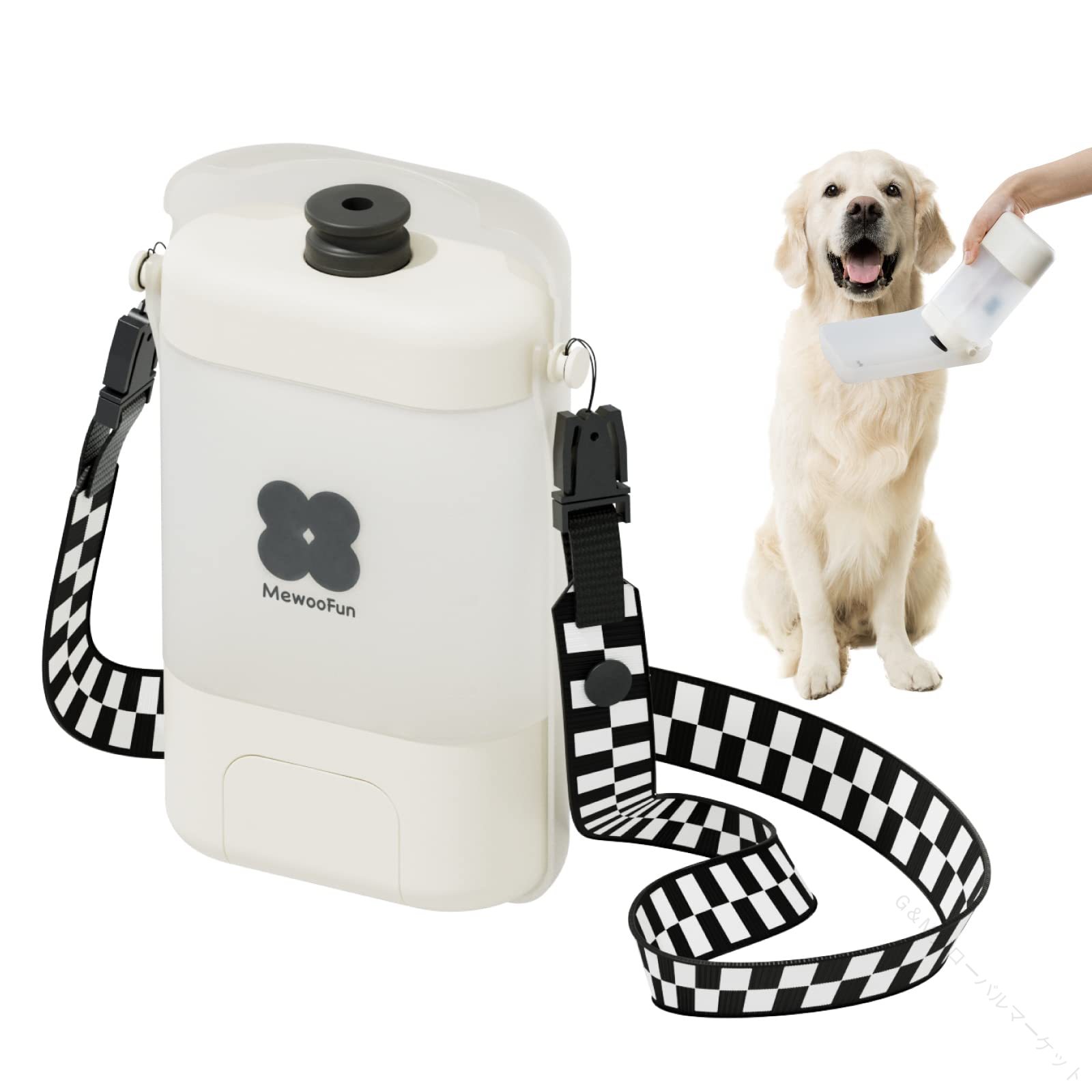 犬用水飲み器 給水ペットボトル 散歩グッズ 給水器 水筒 食皿 おしっこシャワー兼用 犬水入れボトルウ..