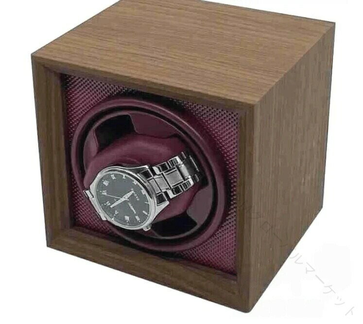 ワインディングマシーン 自動巻き上げ機 静音設計 腕時計用 ウォッチワインディングマシーン ブラックとワインレッド 木製ボディ USB・DC給電対応 高性能