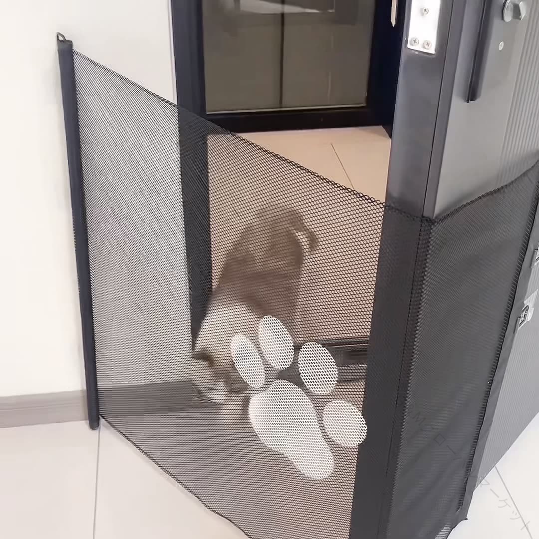 自動格納式ペットゲート安全ドア廊下玄関キッチン階段下侵入防止走防止ゲート階段上赤ちゃんペット猫犬..