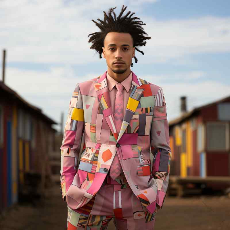 メンズ スーツ セットアップ グラフィック 絵画風 柄物 光沢 プリント 立体感 衣装 春秋 クラブ パーテ..