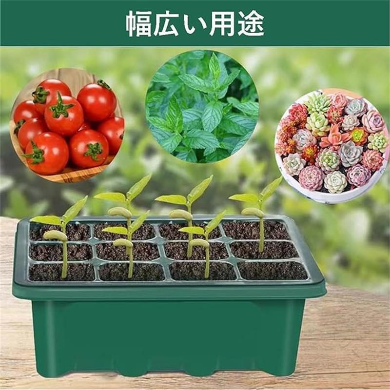 育苗 ポット 3 個 セット 育苗 トレイ 育苗 箱 12 穴 高く する 透明 カバー 種子 ...