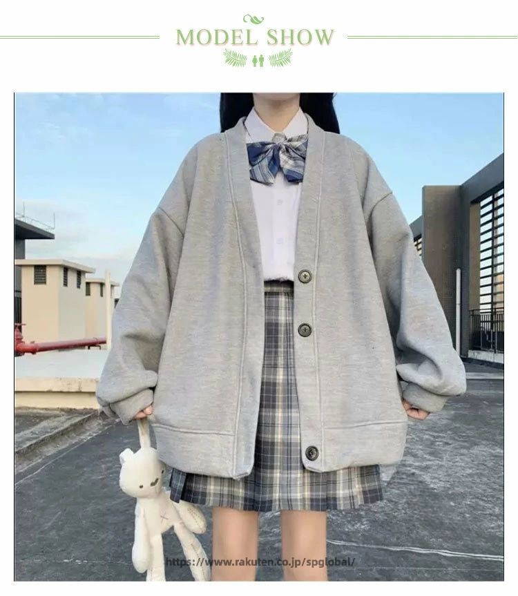スクールセーター カーディガン ニットセーター 薄手 裏起毛 Vネック 制服 セーター 男子高生 女子高生 学生服 無地 前開き トップス 入学 通学 制服セーター 無地 スクールニット 春 秋 冬 DK制服 jk 男女兼用 中学生 高校生 ニット 黒 グレー spglobal-10037444 G&Mグローバルマーケット サンプル画像3