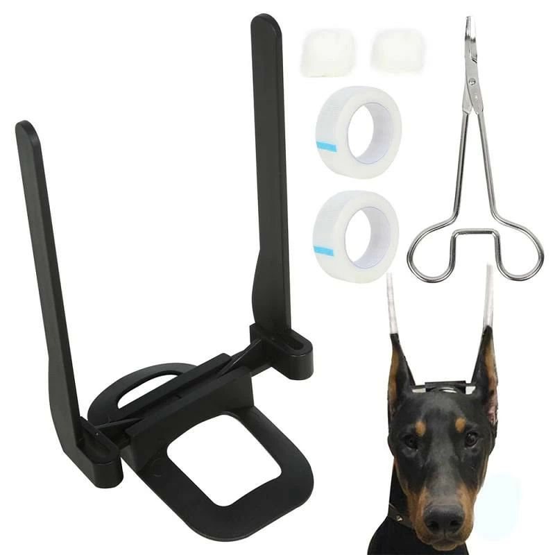 犬用品 ドーベルマン用 立ち耳矯正 サポート 固定補助 耳立て器具 耳固定テープ フレーム セット しつけ用 耳ケア用品 プラスチック製