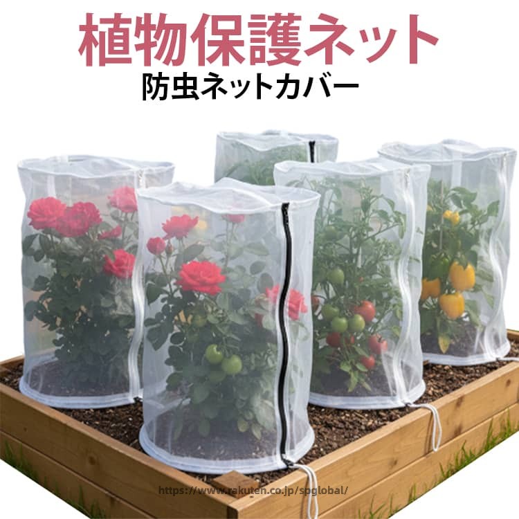 野菜や花を虫・鳥・害虫から守る便利な植物保護ネット。通気性・採光性に優れたメッシュ素材で、植物の成長を妨げにくい設計。トマト・きゅうり・バラ・苗木など幅広い植物に対応。被せるだけで簡単に設置でき、家庭菜園やガーデニングに最適。軽量で扱いやすく、屋外でもしっかり植物を保護します。 サイズ 40x40x60cm 45x45x80cm 50x50x100cm 60x60x120cm サイズについての説明 40x40x60cm 45x45x80cm 50x50x100cm 60x60x120cm ※サイズ表の実寸法は商品によって1-3cm程度の誤差がある場合がございます。 素材 HDPE高密度ポリエチレン 色 植物保護ネット 備考 ●サイズ詳細等の測り方はスタッフ間で統一、徹底はしておりますが、実寸は商品によって若干の誤差(1cm〜3cm )がある場合がございますので、予めご了承ください。 ●製造ロットにより、細部形状の違いや、同色でも色味に多少の誤差が生じます。 ●パッケージは改良のため予告なく仕様を変更する場合があります。 ▼商品の色は、撮影時の光や、お客様のモニターの色具合などにより、実際の商品と異なる場合がございます。あらかじめ、ご了承ください。 ▼生地の特性上、やや匂いが強く感じられるものもございます。数日のご使用や陰干しなどで気になる匂いはほとんど感じられなくなります。 ▼同じ商品でも生産時期により形やサイズ、カラーに多少の誤差が生じる場合もございます。 ▼他店舗でも在庫を共有して販売をしている為、受注後欠品となる場合もございます。予め、ご了承お願い申し上げます。 ▼出荷前に全て検品を行っておりますが、万が一商品に不具合があった場合は、お問い合わせフォームまたはメールよりご連絡頂けます様お願い申し上げます。速やかに対応致しますのでご安心ください。