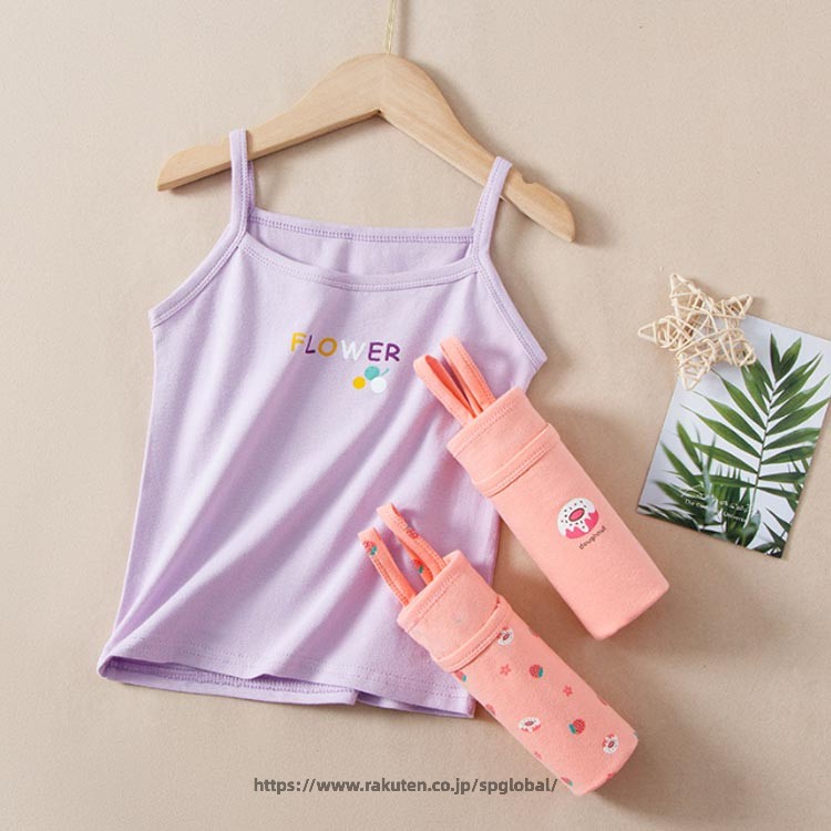 G&Mグローバルマーケットの肌着 キッズ キャミソール 4枚セット キッズ肌着 子供 タンクトップ 女の子 インナー かわいい ベビー女児 袖なし 可愛い 綿 下着 透けにくい ガールズ 肌着 春 夏 秋 冬 100 110 120 130 140 150 160｜アングル2