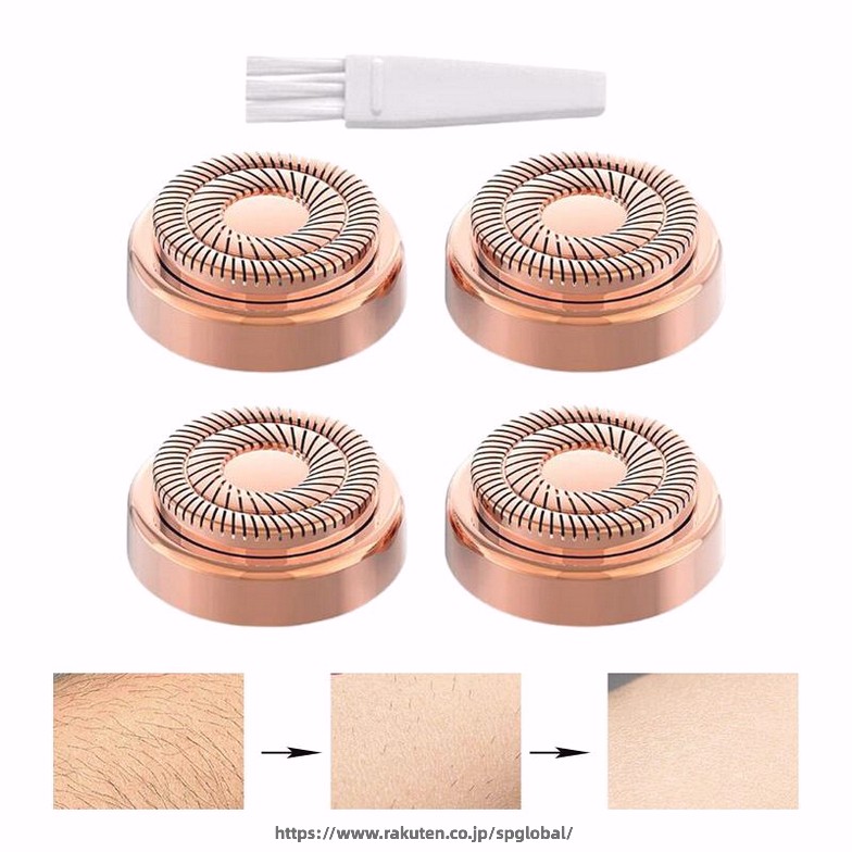 フェイシャル ヘア リムーバー ジェネレーション 2 用 18K 金メッキ交換用ヘッド X 4