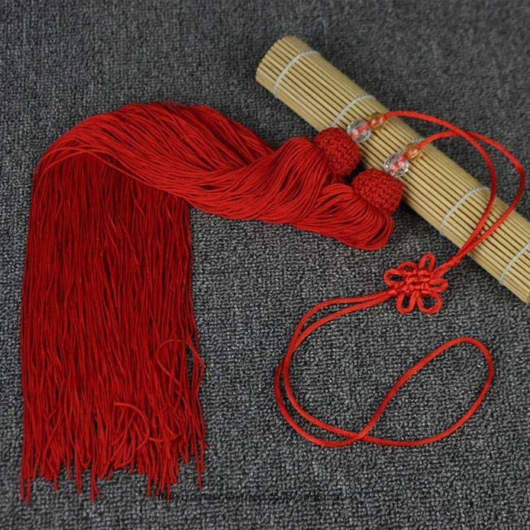 G&Mグローバルマーケットの剣房 太極拳剣 剣穂 全長95cm 太極拳剣 剣の房 長拳 剣 双剣 功夫 伝統拳 おしどり剣 団体演武 ふさ カンフー 白 黄 赤 黒｜アングル2