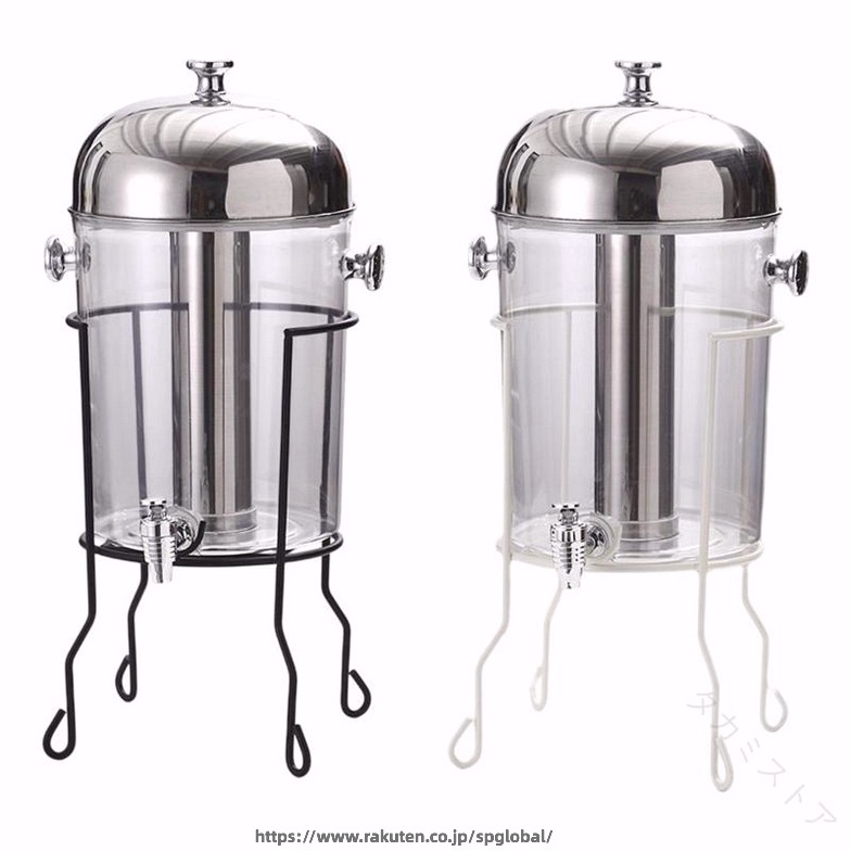 商用ジュースディスペンサー 8L ブラケット付き ステンレス鋼 アクリル 多機能 コールド 飲料 ディスペンサー 家庭用 業務用 ドリンクサーバー 大容量 冷却 保冷 広口 簡単操作 省スペー