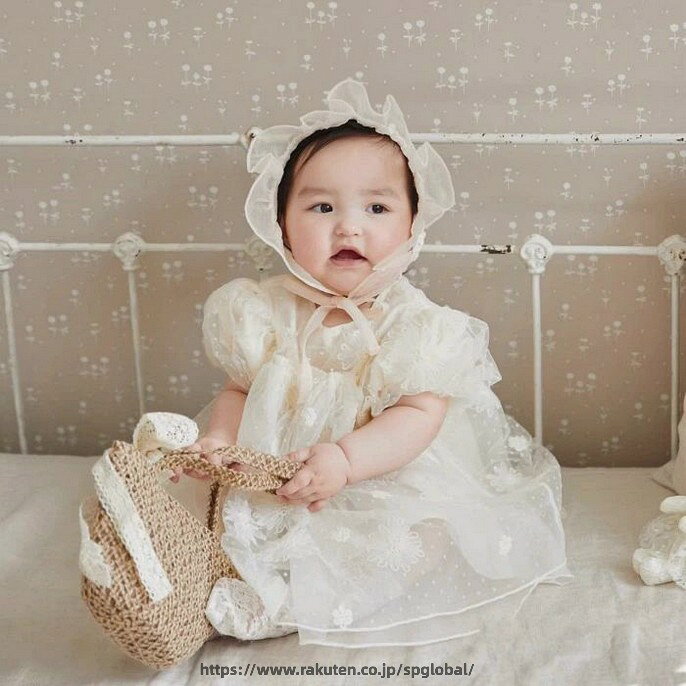 ベビードレス ワンピース 結婚式 子供ドレス 新生児 女の子 ベビー服 夏 半袖 レー...
