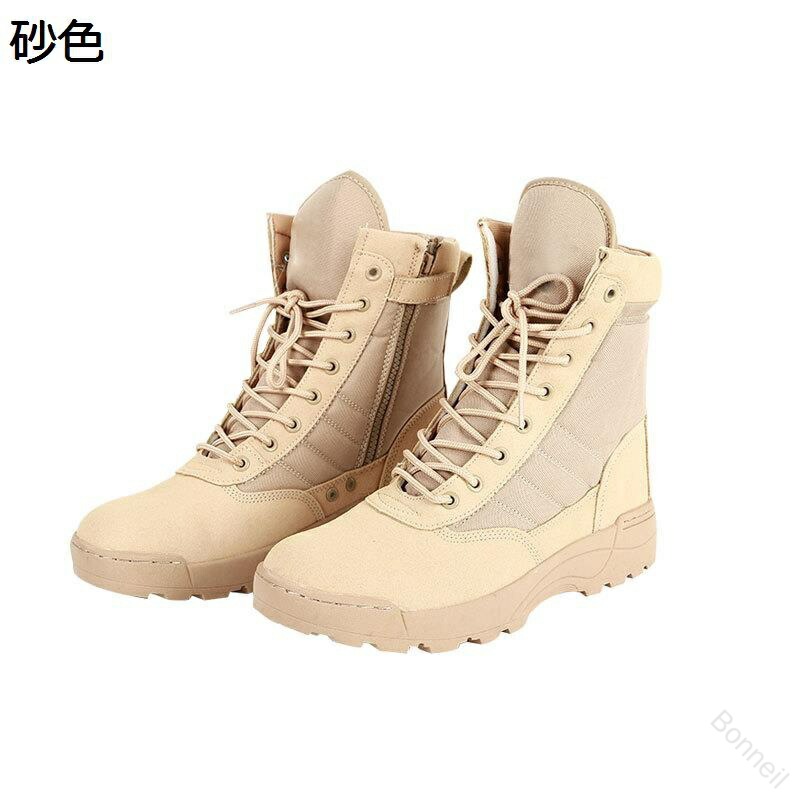 Rakuten - ミリタリーブーツ メンズ コンバットブーツ 合成革 編み上げ サイドジップ ナイロン 春秋 ミドルカット 作業靴 砂漠靴 大きいサイズ 防水 耐久性 通気 高耐久 swat 特殊部隊 ジャングル