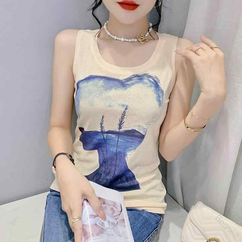 Rakuten - 秋服 コーデ レディース ファッション オシャレ カワイイ シンプル 大人カワイイ 大きいサイズ プリント キャミソール T シャツ スリムフィット トップス