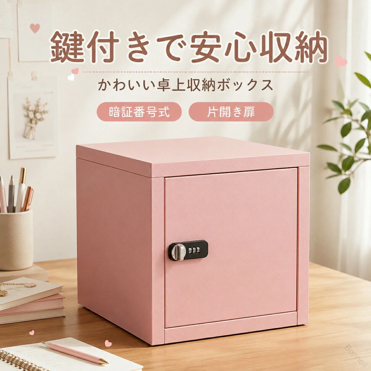Rakuten - ダイヤル錠付き キューブボックス 収納ボックス ダイヤルロック 小型 卓上収納 収納ケース 鍵付きボックス ミニロッカー 扉付き 片開き 暗証番号式 貴重品ボックス 小物入れ かわいい