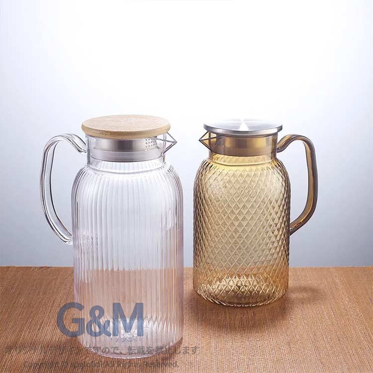 G&Mグローバルマーケットの自宅 ジャグ 割れない クリア 冷水ボトル 熱湯可 透明 お茶ボトル 冷水筒 2000ML 耐熱 ピッチャー 冷茶 コーヒー アウトドア お茶入れ 麦茶ボトル ボトル 割れない 丈夫 1500ML お茶ポット ポット 広口 冷水筒 軽量 キャンプ パーティー BBQ 家庭用｜アングル2