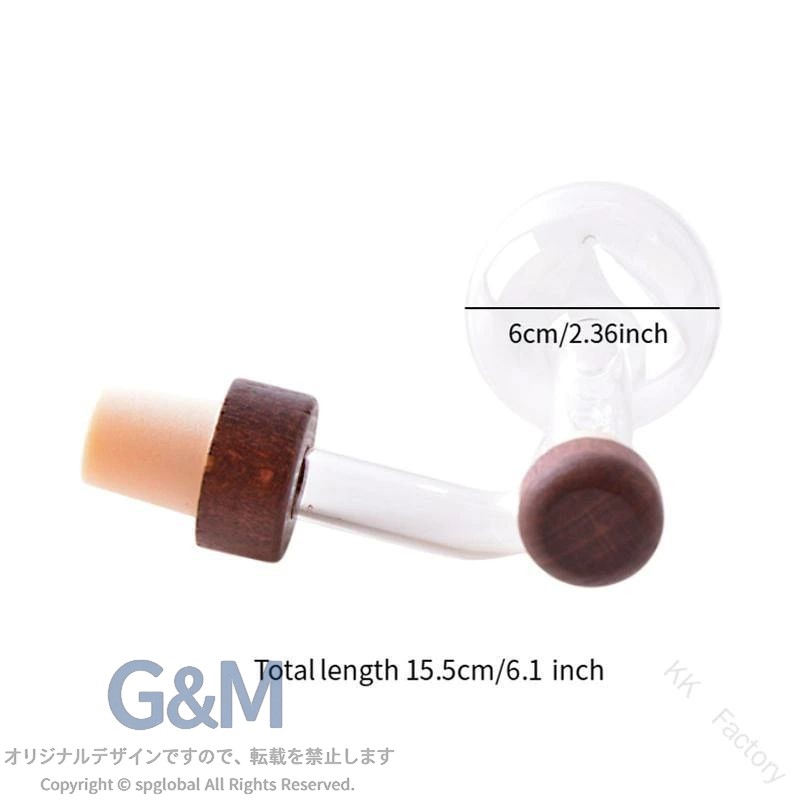 G&Mグローバルマーケットのワインエアレーター ポアラー ボトル用 デキャンタ 赤ワイン用 滴り防止 ガラス製 エアレーション デキャンタージュ ワインアクセサリー ワイン用品 ワインツール ワイン用具 ワイング｜アングル3