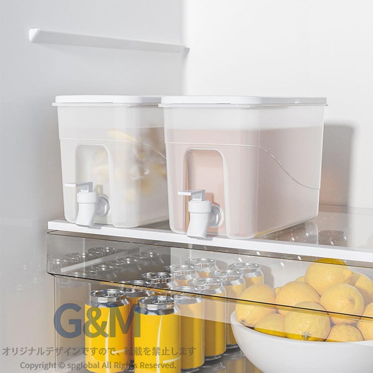 G&Mグローバルマーケットの冷蔵庫 麦茶 4L 2個セット 水差し 大容量 ピッチャー 2個セット 麦茶ポット 耐冷 横置き 広口 洗いやすい お茶 水 冷水筒 ポット 熱湯 耐熱 麦茶入れ タテヨコ 縦横 冷水ポット プラスチック ドリンクサーバー ウォーターサーバー｜アングル3