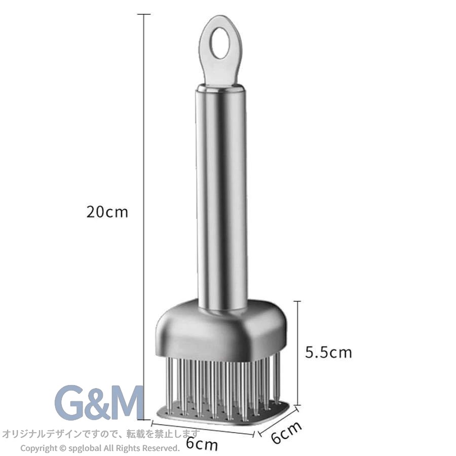 G&Mグローバルマーケットの改良式 お肉のすじ切り器 筋きりカッター 肉筋切り器 調理ミート 肉たたき 肉刺し 筋切り お肉が柔らかくなる ステーキ 調理ミート 食用｜アングル2