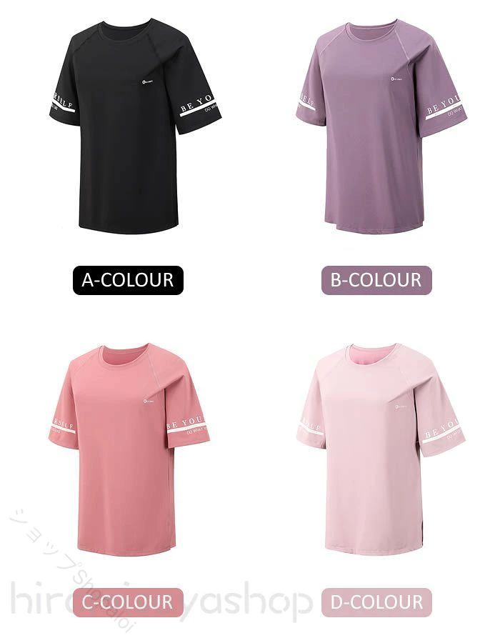 ヨガウェア レディースTシャツ 半袖 スポーツウェア 吸汗速乾 通気性 伸縮性 お尻...