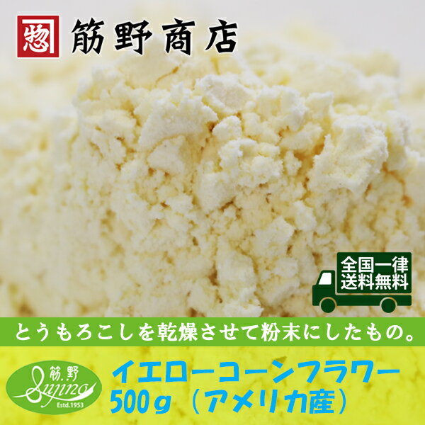 送料無料キャンペーン とうもろこし100 の優しい風味を生かした味わいです イエローコーンフラワー 500g アメリカ産 ポイント消化 トウモロコシ スコーン お菓子作り トルティーヤ 粉もの Powder 製菓