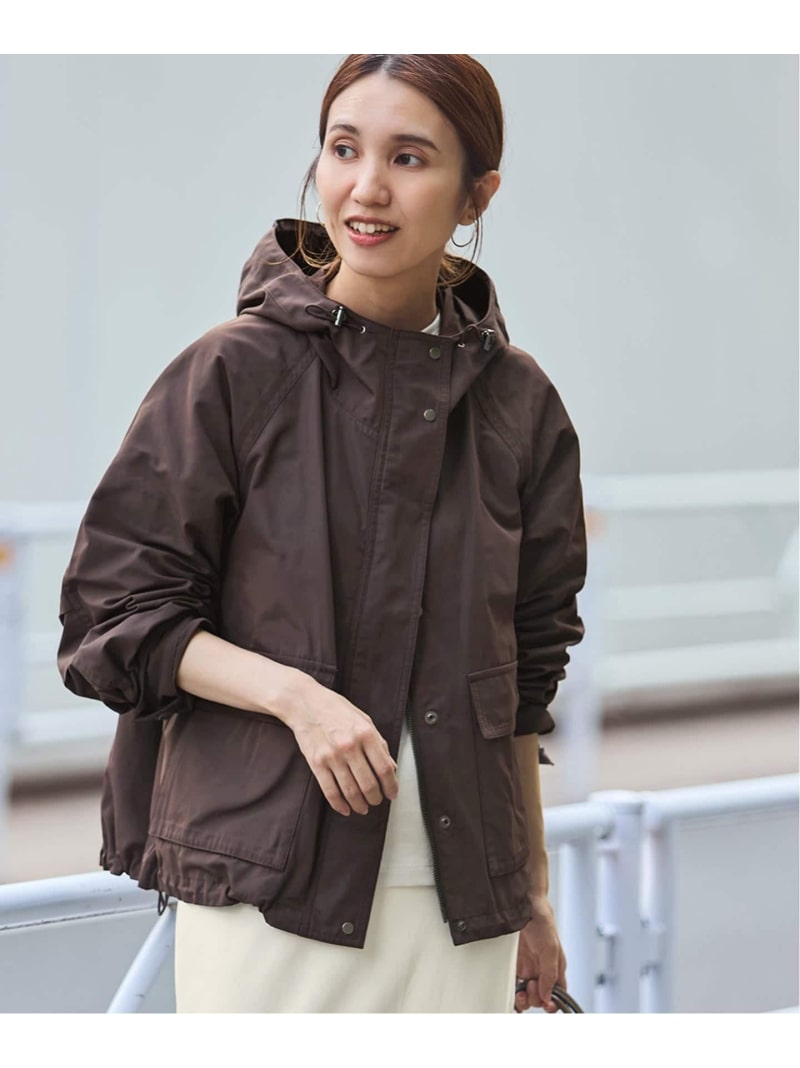 ≪洗濯機洗い可≫撥水メモリーウェザーHOODIEブルゾン FRAMeWORK フレームワーク ジャケット・アウター ブルゾン・ジャンパー ブラウン ブラック【送料無料】[Rakuten Fashion]