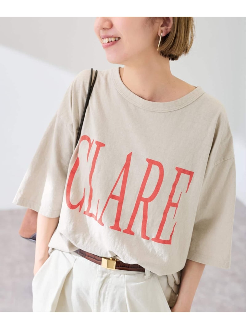 《追加》ラフィー天竺ネームロゴTEE2 FRAMeWORK フレームワーク トップス カットソー・Tシャツ ベージュ ホワイト グレー