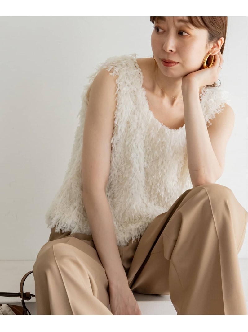 《追加》【洗える】フェザーヤーンタンクトッププルオーバー2 NOBLE ノーブル トップス シャツ・ブラウス ブラック ホワイト【送料無料】[Rakuten Fashion]のサムネイル