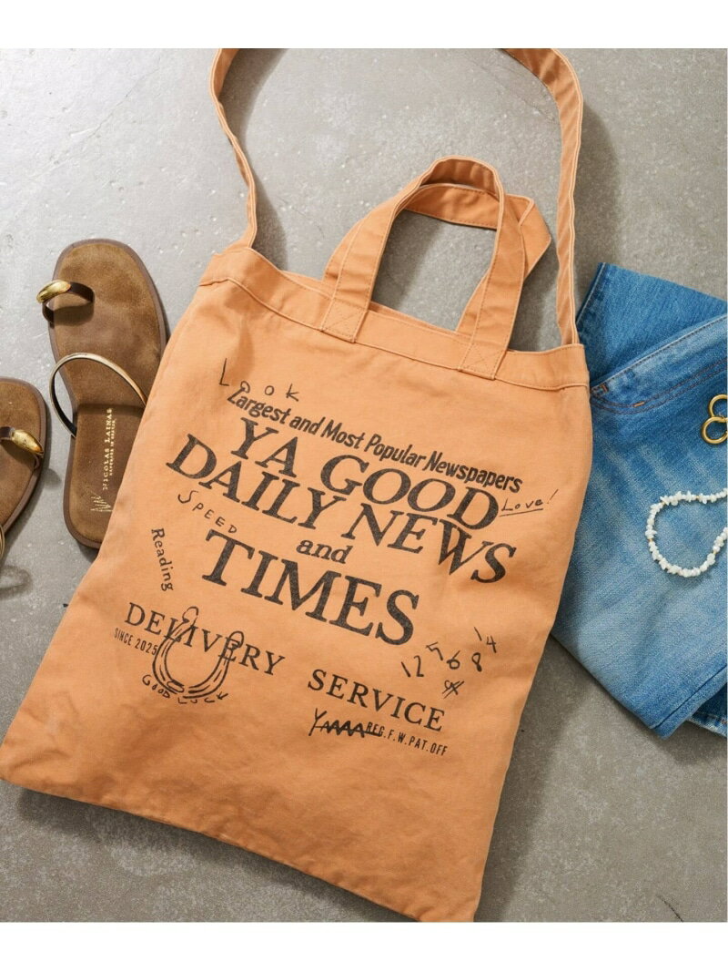≪WEB限定 / 追加≫YA GOOD IDEAS YA GOOD DAILY NEWS TIMES 2 FRAMeWORK フレームワーク バッグ トートバッグ ブラウン ベージュ オレンジ