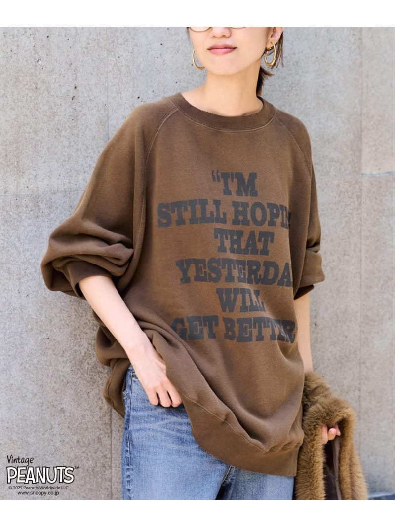 ≪追加予約≫MEAN MACHINE AGE 別注PEANUTS VTG CREW スウェット "CHARLIE" 2 FRAMeWORK フレームワーク ..