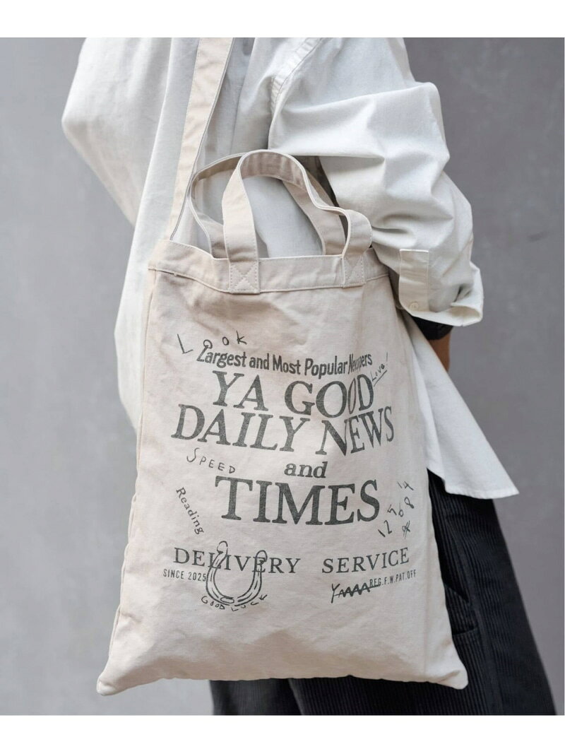 ≪WEB限定 / 追加予約≫YA GOOD IDEAS YA GOOD DAILY NEWS TIMES T FRAMeWORK フレームワーク バッグ トートバッグ ベージュ ブラウン*