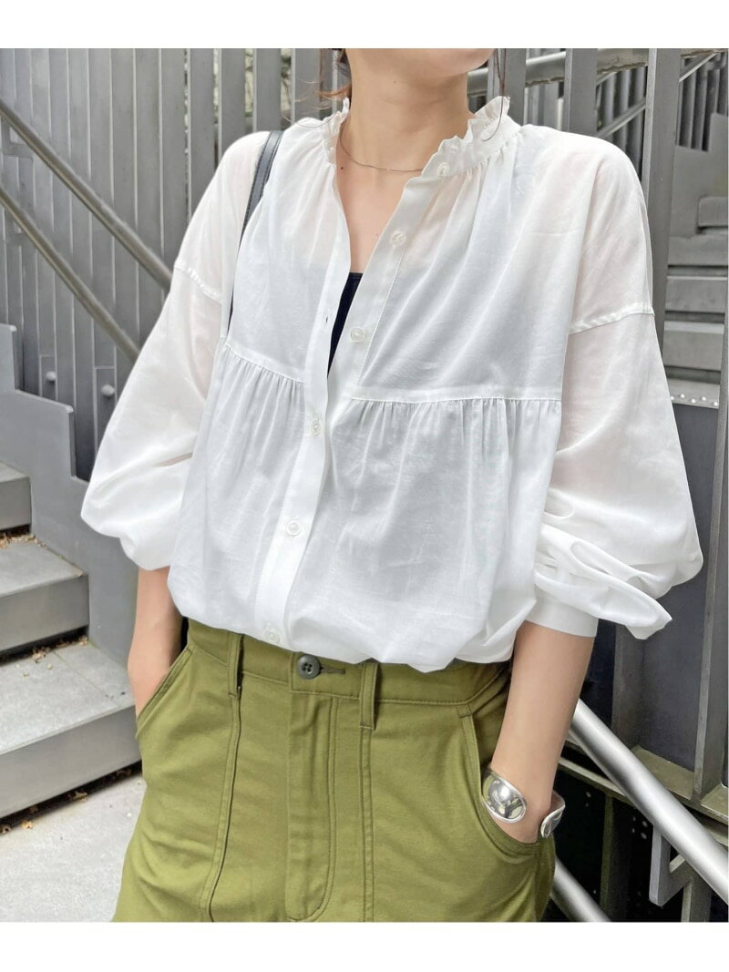 シアーフリルカラーブラウス Spick & Span スピックアンドスパン トップス シャツ・ブラウス ホワイト ブラック【送料無料】[Rakuten Fashion]のサムネイル