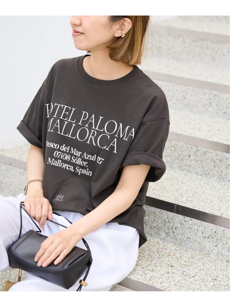 ≪予約≫SKIN HOTEL PALOMA MALLORCA T FRAMeWORK フレームワーク トップス カットソー・Tシャツ ホワイト ブラック ベージュ*