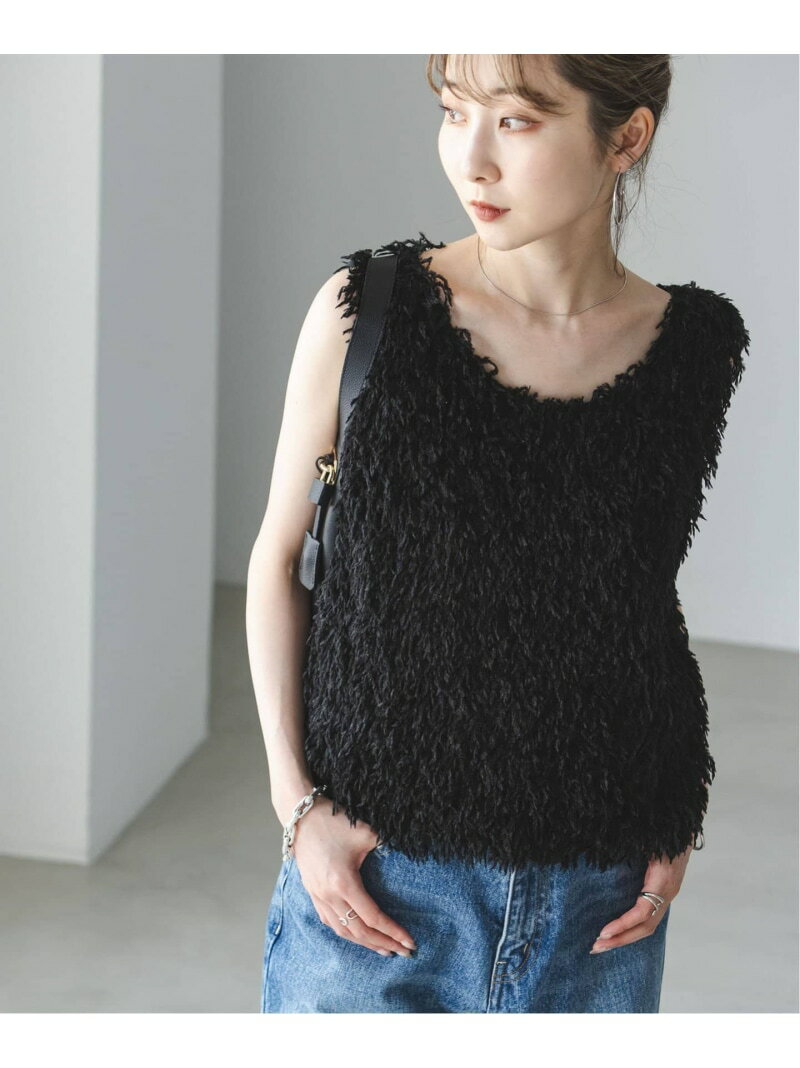 フェザーヤーンタンクトッププルオーバー NOBLE ノーブル トップス シャツ・ブラウス ホワイト ブラック【送料無料】[Rakuten Fashion]のサムネイル