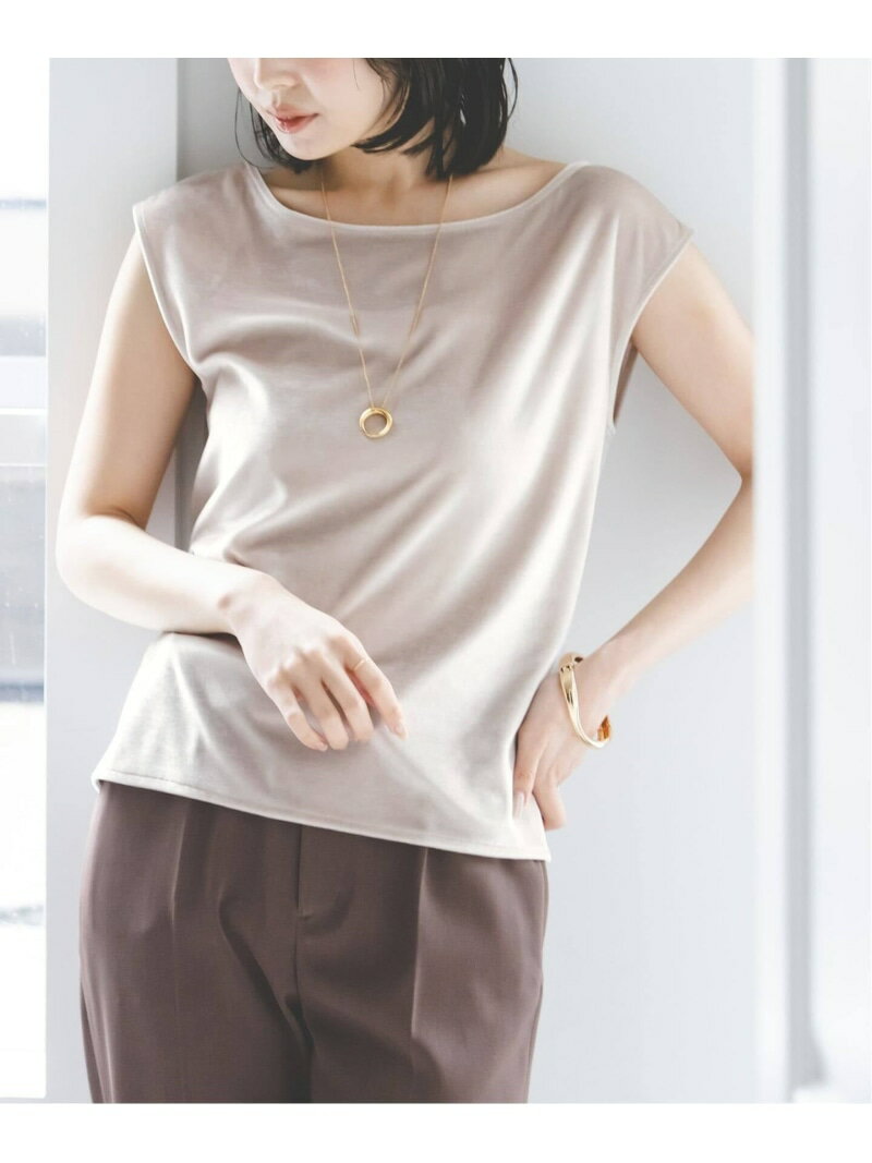 Rakuten - 《予約》ベロア2WAYタンク NOBLE ノーブル トップス カットソー・Tシャツ ベージュ カーキグリーン【先行予約】*【送料無料】[Rakuten Fashion]