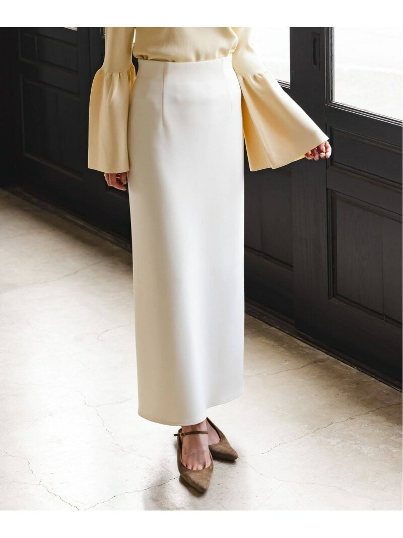 《追加》【洗える】コンフォートジャージーライクタイトスカート 4 NOBLE ノーブル スカート ロング・マキシスカート ホワイト ブラック ピンク【送料無料】[Rakuten Fashion]