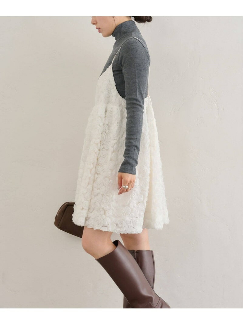 バラモチーフキャミワンピース U by SPICK&SPAN ユーバイスピックアンドスパン ワンピース・ドレス ワンピース ホワイト【送料無料】[Rakuten Fashion]