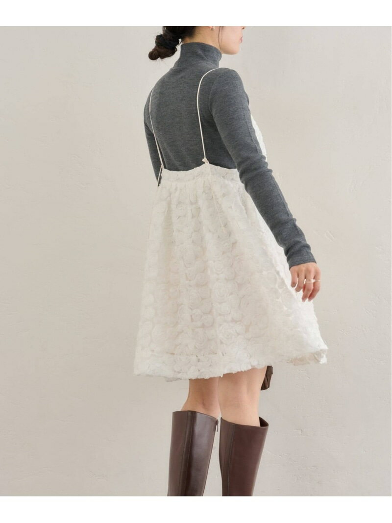 バラモチーフキャミワンピース U by SPICK&SPAN ユーバイスピックアンドスパン ワンピース・ドレス ワンピース ホワイト【送料無料】[Rakuten Fashion]