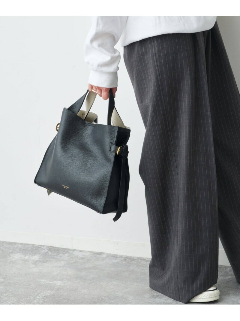 《予約》VIOLAd'ORO / ヴィオラドーロ サイドベルトレザートート Spick & Span スピックアンドスパン バッグ トートバッグ グレー ブラック【先行予約】*【送料無料】[Rakuten Fashion]