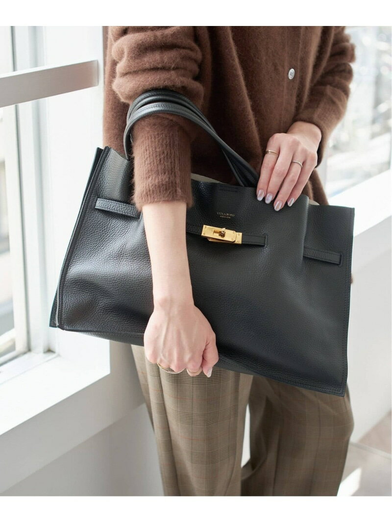 《追加予約》VIOLAd'ORO / ヴィオラドーロ イタリアンWフェイスレザートートバッグ L Spick & Span スピックアンドスパン バッグ トートバッグ グレー ブラック ベージュ【先行予約】*【送料無料】[Rakuten Fashion]