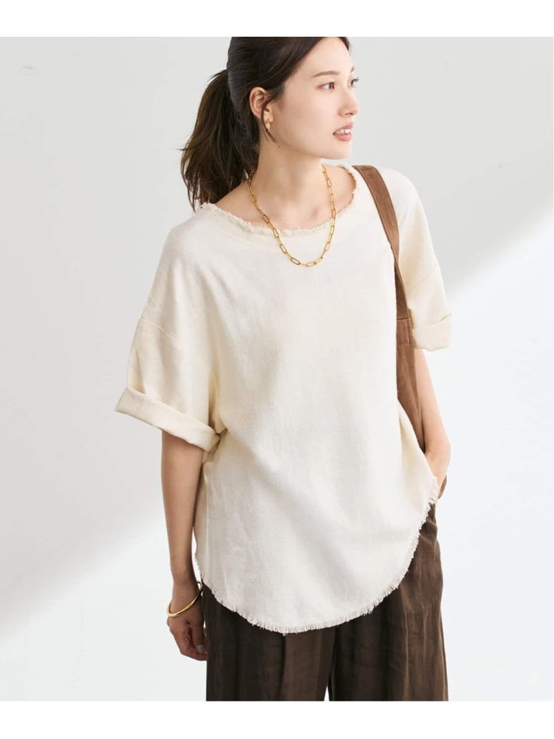 MATTII Matka Silk Noil T-shirts FRAMeWORK フレームワーク トップス カットソー・Tシャツ ベージュ ホワイト