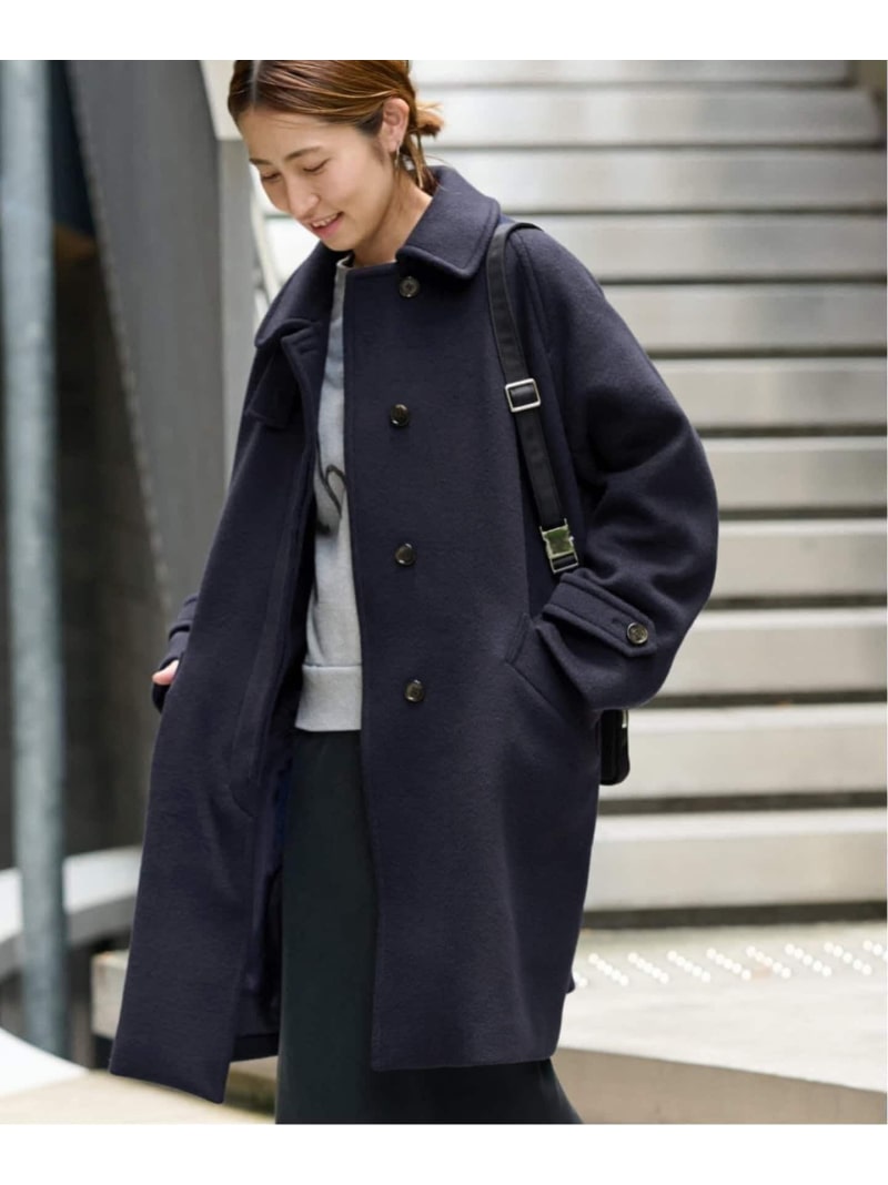 ≪追加≫ラムウールMIXシャルムバルカラーコート 2 FRAMeWORK フレームワーク ジャケット・アウター ステンカラーコート ネイビー グレー ブラック【送料無料】[Rakuten Fashion]