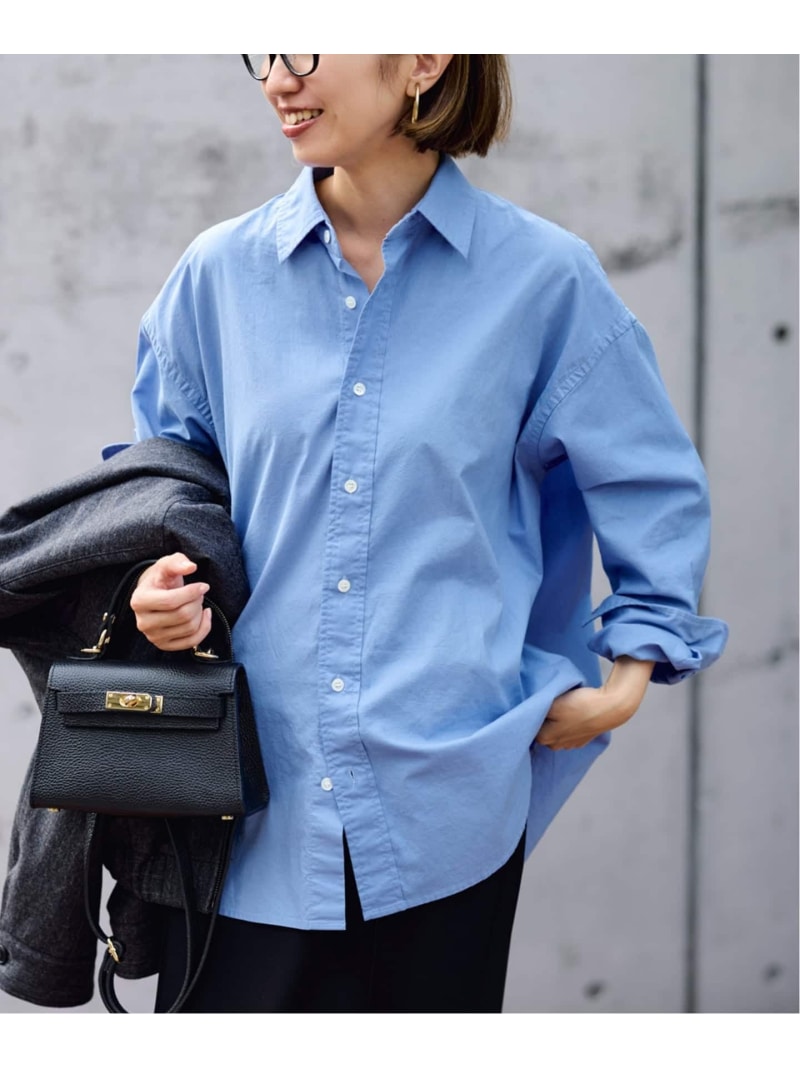 ≪追加≫コットンレギュラーカラーシャツ2 FRAMeWORK フレームワーク トップス シャツ・ブラウス ネイビー ホワイト ブルー【送料無料】[Rakuten Fashion]