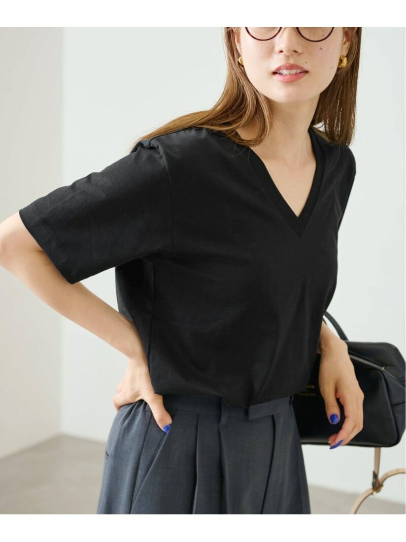 ≪追加≫LOEFF/ロエフ 別注 Vネック TEE2 FRAMeWORK フレームワーク トップス カットソー・Tシャツ ブラック ホワイト