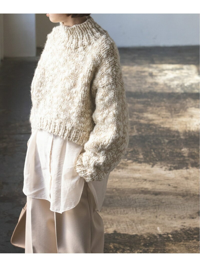 HAND KNIT Mixヤーン ショート丈プルオーバー NOBLE ノーブル トップス ニット ブラック【送料無料】[Rakuten Fashion]のサムネイル