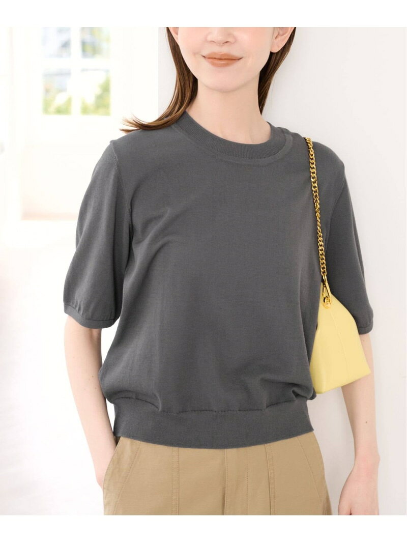 Rakuten - UVカット ウォッシャブルサマーニット U by SPICK&SPAN ユーバイスピックアンドスパン トップス ニット レッド グレー【送料無料】[Rakuten Fashion]