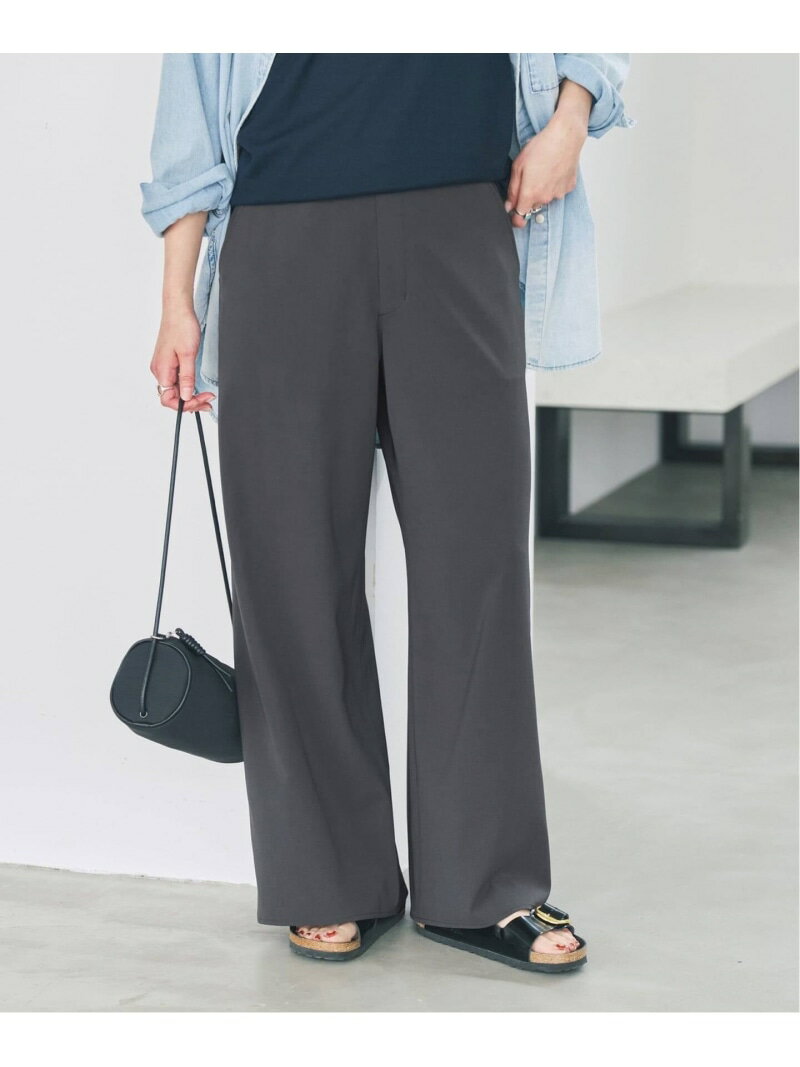 Rakuten - 《予約》ドライストレッチワイドパンツ Spick & Span スピックアンドスパン パンツ スラックス・ドレスパンツ ブラウン グレー【先行予約】*【送料無料】[Rakuten Fashion]