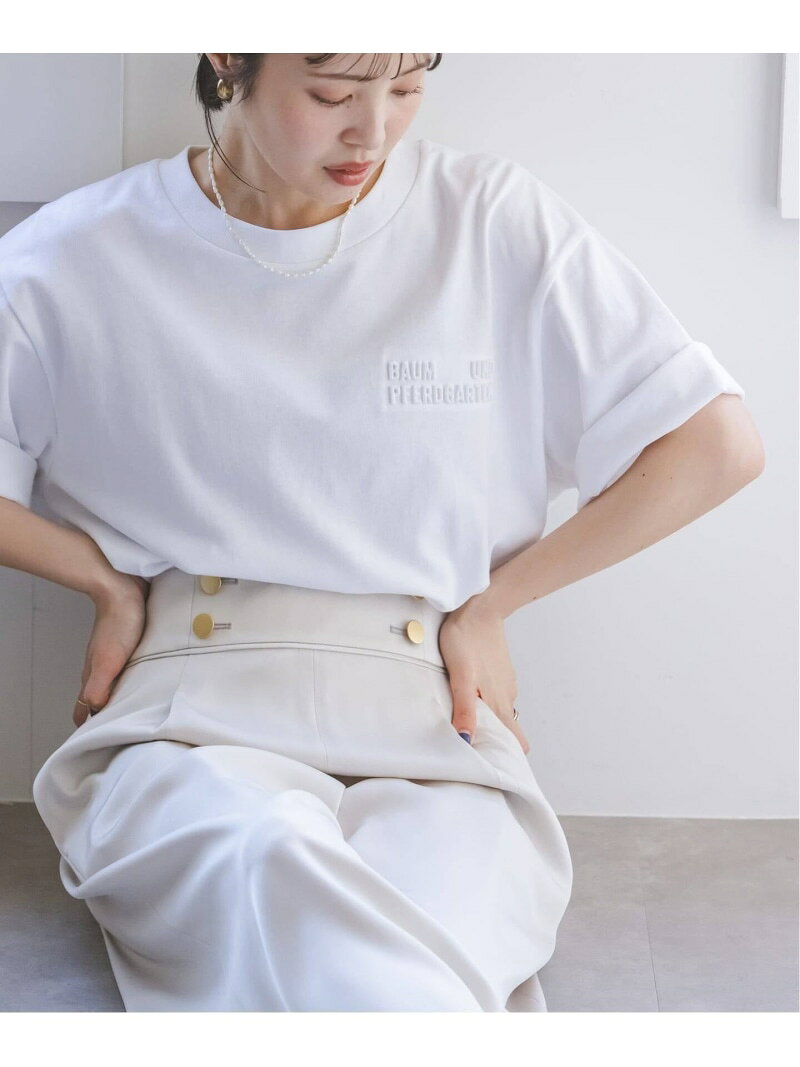 Rakuten - BAUM UND PFERDGARTEN/バウムウンドヘルガーデン エンボスロゴT NOBLE ノーブル トップス カットソー・Tシャツ ホワイト グレー ブラック【送料無料】[Rakuten Fashion]