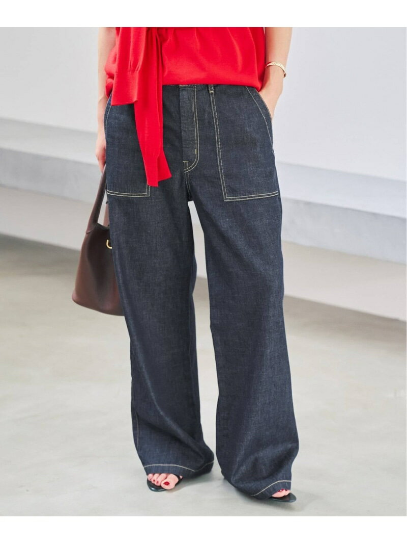 Rakuten - 《予約》5 1/2 PATCH LOOSEFIT DENIM Spick & Span スピックアンドスパン パンツ ジーンズ・デニムパンツ ブラック ネイビー【先行予約】*【送料無料】[Rakuten Fashion]